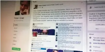  ??  ?? Im sozialen Netzwerk Facebook hat sich Peter Grab jetzt öffentlich gegen Gerüchte zur Wehr gesetzt.