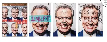  ??  ?? After New York wheatpaste­d photos of de Blasio around
the city, people continued to respond to them: These are a few of the ones we saw after the story
was published.