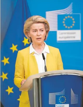  ?? REUTERS ?? Ursula von der Leyen, presidenta de la Comisión Europea