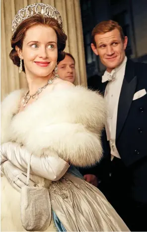  ??  ?? On screen: Claire Foy and Matt Smith as the Queen and Prince Philip