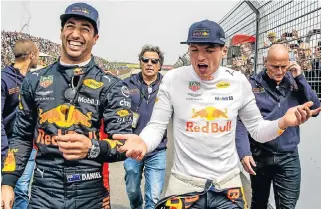  ?? AFP ?? Comeback expected: Daniel Ricciardo, left, and Max Verstappen, both of Red Bull, are two favourites for this weekend’s Monaco Grand Prix. /