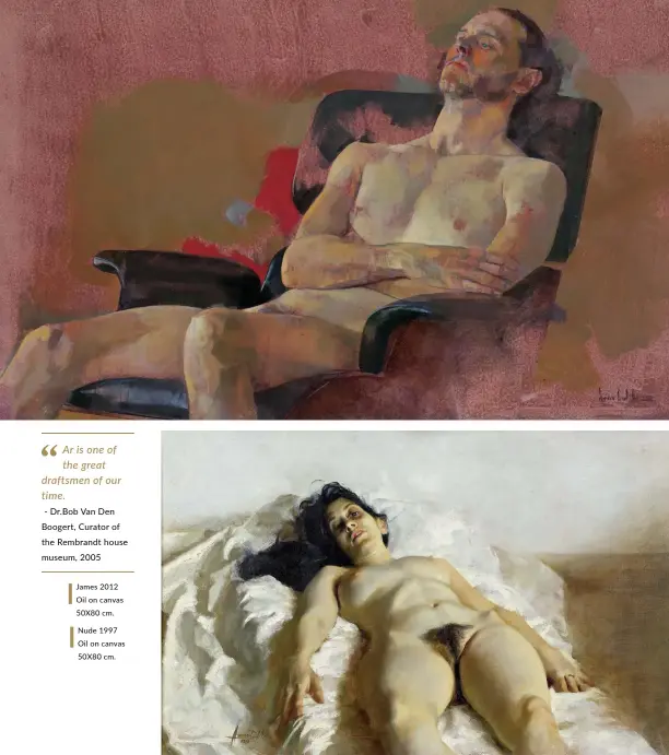  ??  ?? James 2012 Oil on canvas 50X80 cm.
Nude 1997 Oil on canvas 50X80 cm.