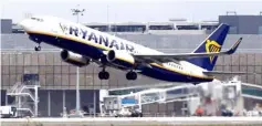  ??  ?? Ryanair lowered its estimate for annual profits after tax to 1.1 billion euros to 1.2 billion euros (US$1.27 billion to US$1.39 billion) from a range of 1.25 billion euros to 1.35 billion euros for its financial year ending next March. — Reuters photo