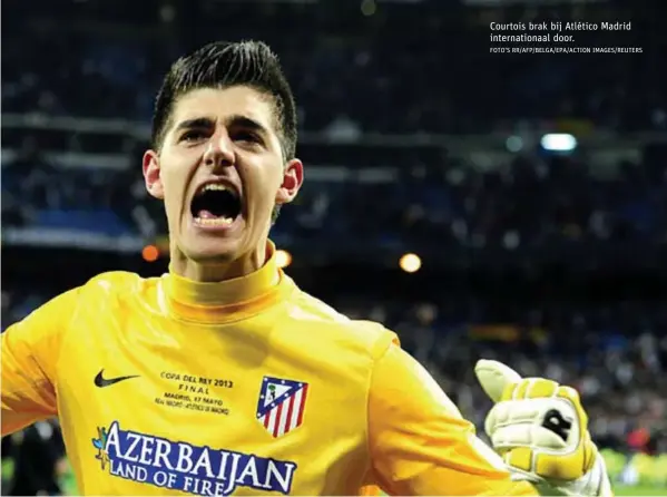  ?? FOTO'S RR/AFP/BELGA/EPA/ACTION IMAGES/REUTERS ?? Courtois brak bij Atlético Madrid internatio­naal door.