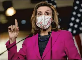  ?? KENT NISHIMURA Los Angeles Times ?? SPEAKER NANCY PELOSI said a Twitter clash Thursday between two members of Congress demonstrat­ed the need to “take pride in our LGBT community.”