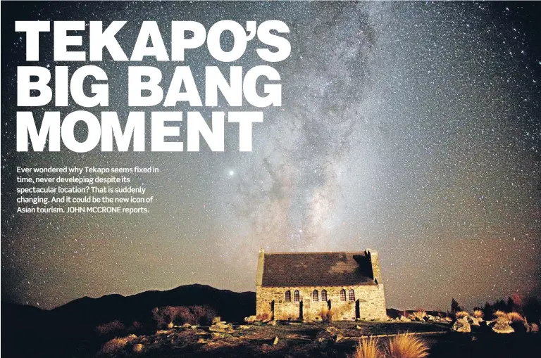  ?? Photo: FRASERGUNN ?? The Church of the Good Shepherd at Tekapo is seen with the MilkyWayas a backdrop.