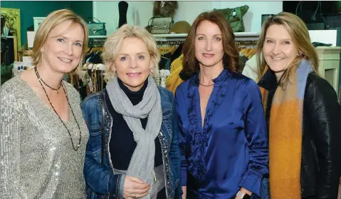  ??  ?? Sorcha Murphy, Anne Costello, Suzanne Vanbeck and Amanda Lawless enjoying Greystones Ladies Night at Escape Boutique