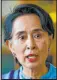  ??  ?? Aung San Suu Kyi