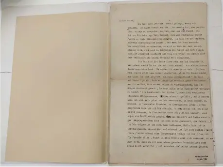  ?? (Cassandra Gomes-Hochberg) ?? A TYPED DRAFT of ‘Letters to His Father’ by Franz Kafka.