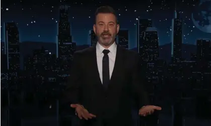  ?? Photograph: YouTube ?? Jimmy Kimmel on Trump’s hush money trial: ‘This sounds like something out of an episode of Seinfeld – there’s a gag order in the hushmoney trial? Can you gag a hush?’