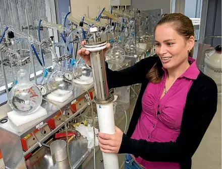  ?? PHOTO: JOHN NICHOLSON/FAIRFAX NZ ?? Heather Martindale, a technician/scientist in the GNS Science Groundwate­r Dating Lab. The lab dates water in aquifers to prove it is safe to drink.