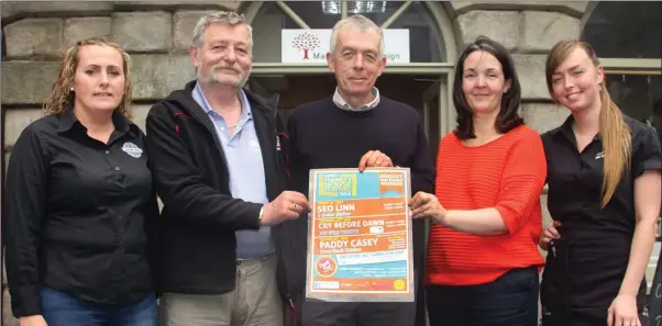  ??  ?? At the launch: Sharon Breen of Breen’s pub, David Tomkins of Bob’s bar, Jim French of French’s bar, district manager Amanda Byrne and Emma Towson of Katie Daly’s.