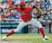  ?? ROB CARR / GETTY IMAGES ?? Touki Toussaint, a first-round draft pick of the Diamondbac­ks in 2014, is expected to debut with the Braves on Monday.