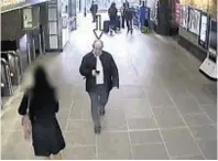  ??  ?? CCTV image of the victim leaving Blackfriar­s station