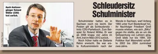  ??  ?? Auch Amtsvorgän­ger Roland Wöller (CDU) trat zurück.