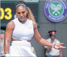  ??  ?? Serena Williams cut a frustrated figure on Centre Court