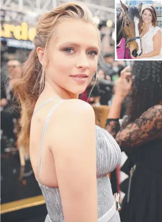 ?? Picture: GETTY ?? Teresa Palmer will play Michelle Payne (inset) in a film about the jockey’s life.
