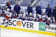  ?? ASSOCIATED PRESS ?? The Columbus Blue Jackets’ season came to an end with a 5-4 loss in overtime to the Tampa Bay Lightning on Wednesday in Game 5 of their best-of-seven Eastern Conference first-round playoff series.