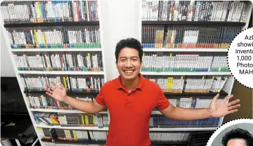  ?? — PHOTOS: AZHAR MAHFOF/THE STAR ?? azlil Shah showing off his inventory of over 1,000 games.