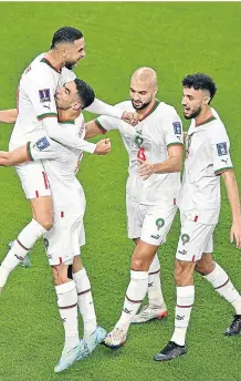  ?? EFE ?? Los jugadores marroquíes celebran el segundo gol.