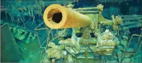  ?? PAUL G ALLEN/AFP ?? Wreckage from the USS Coral Sea. sunk during World War II, has been found in the