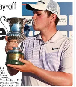  ?? GETTY IMAGES ?? Cup of cheer: MacIntrye celebrates with the Italian Open trophy