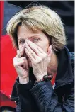  ??  ?? Elaine LaVange had to watch her son’s tryout through her fingers during the tense competitio­n.