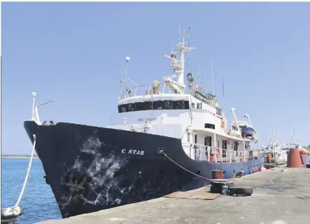  ?? (Photo DR) ?? Le C-Star, lors d’une escale à Chypre le  juillet. L’équipage est descendu à Malte jeudi et est rentré à la maison.