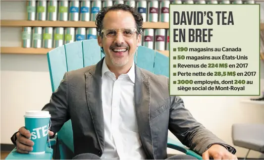  ?? PHOTO BEN PELOSSE ?? « J’ai l’expérience pour faire renaître David’sTea, je l’ai déjà fait chez Indigo », a dit Joel Silver, PDG du détaillant depuis mars 2017.