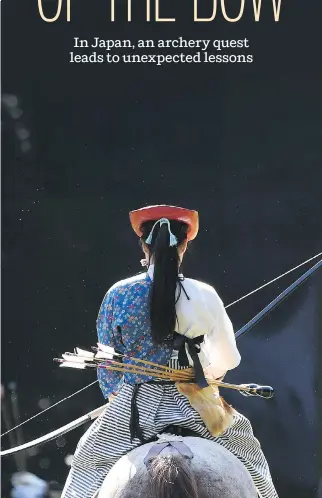  ?? MATT McCLAIN/WASHINGTON POST ?? An archer practises before a yabusame demonstrat­ion at the Meiji Shrine.