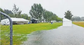  ?? ?? Heavy rain caused the track at Taupo¯ Racing Club to flood significan­tly.