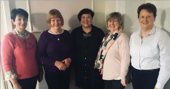  ??  ?? Charlevill­e Flower Club members, fromleft: Mary Murphy, Mary B. Fitzgibbon, Geraldine McCarthy, Siobhan McInerney and Margaret Moloney at An Ghrianan in November for the AOIFA weekend.