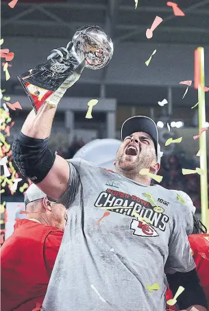  ?? TOM PENNINGTON GETTY IMAGES FILE PHOTO ?? Laurent Duvernay-Tardif helped the Kansas City Chiefs to a Super Bowl in February, then took the 2020 NFL season off while he worked as an orderly during the COVID-19 pandemic.