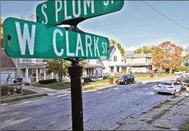  ?? BILL LACKEY/STAFF ?? West Clark Street between Plum Street and Wittenberg Avenue may soon share the name of former resident Youlish Rhodes Sr.