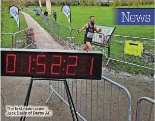  ?? ?? The first male runner, Jack Dakin of Derby AC