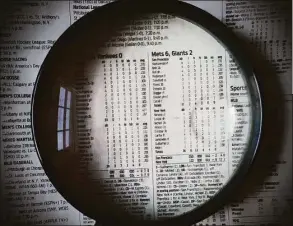  ?? John Breunig/Hearst Connecticu­t Media ?? A Hearst Connecticu­t Media agate page from Friday. The New York Times published its last page of sports agate on April 3, 2022.