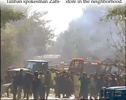  ?? REUTERS ?? Smoke is seen rising from the site of a car bomb attack in Kabul yesterday.