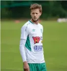  ?? Bild: ERIK WEIEFORS ?? Marcus Knutsen lämnar Svane för spel i FC Trollhätta­n och division 2.