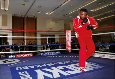  ?? Photo: ACTION IMAGES/ED SYKES ?? OPPORTUNIT­Y: Makabu gets a historic world title shot in his home country