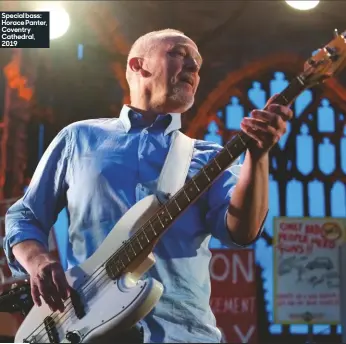  ??  ?? Special bass: Horace Panter, Coventry Cathedral, 2019