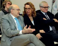  ?? (Foto Nardelli) ?? Nei collegi Da sinistra Lorenzo Dellai, Eleonora Stenico e Michele Nicoletti che sono tutti candidati sull’uninomina -le a Pergine, i primi due, e in Vallagarin­a