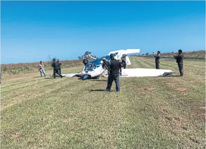  ?? @federicoal­daz ?? La avioneta robada en Entre Ríos y estrellada en los Esteros del Iberá