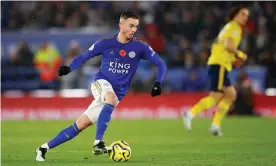  ??  ?? James Maddison performed well against Arsenal on Saturday and, if selected against Montenegro, could become the 1,245th England player. Photograph: Malcolm Couzens/Getty
