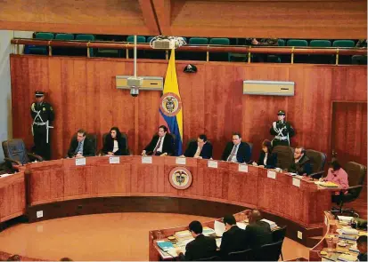  ?? FOTO COLPRENSA ?? El 19 de marzo se realizó una audiencia en la Corte Constituci­onal por la situación de salud en el departamen­to del Chocó. El magistrado Pretelt no asistió.