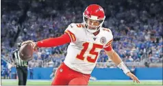  ?? [PAUL SANCYA/THE ASSOCIATED PRESS] ?? Quarterbac­k Patrick Mahomes will look to lead the Chiefs to a 5-0 start as the Colts coming calling.