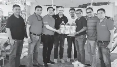  ??  ?? In photo: Patrick Adanglao, CCBPI head of Security; Wendell Dayrit, CCBPI Region Sales Manager, South Davao; Adrian Javier, CCBPI Commercial Unit Director, Southeast Mindanao; Gareth McGeown, CCBPI President and CEO; Butch Camazora, Magsaysay LGU Social Worker Head; Mayor Arthur Davin of Magsaysay; Atty. Juan Lorenzo Tanada, CCBPI Director for Corporate & Regulatory Affairs; Israelito Cejar, CCBPI Territory Sales Manager.