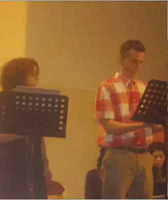  ??  ?? Mr and Mrs Pilkings at the reading of Soyinka's Death and the King's Horseman at AUB, Lebanon