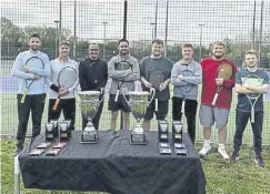  ?? ?? Warsash 1sts v Riverside, Solent Cup (Men’s). From left: Matt Pond, Ian Udal, Martin Wilkinson, Matt Savage, Michael Barry, Sam Harris, Jamie Barry and Jake Russell.