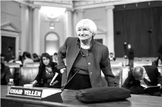  ??  ?? Federal Reserve Chair Janet Yellen departs after testifying during a Joint Economic Committee on Economy Hearing on Capitol Hill November 29, in Washington, DC. — AFP photo