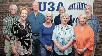  ?? Picture: PIET MARAIS ?? SOCIAL EVENTS: U3A members, front, from left, Karen Gray, Yvonne Surtees (chairperso­n), Gwynn Crothall and Di Hosty. Back, from left, Mike Bandey, Rob Crothall, Paul Skelton, Trevor Langley. Not present: Gunther Johannsen.